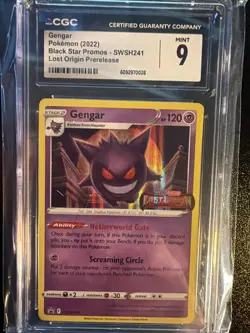 CGC 9 Gengar SWSH241 Lost Origin Prerelease Black Star Promo Pokemon - Image 1