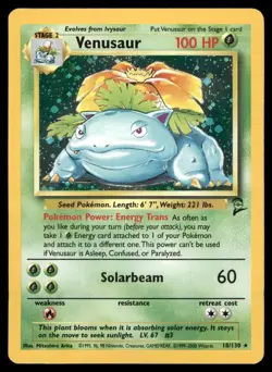 Pokemon TCG Venusaur Holo Rare Base Set 2 #18/130 WOTC Vintage - Image 1
