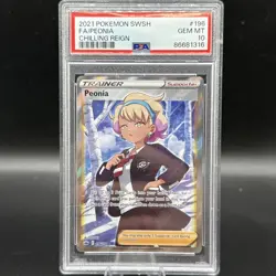 2021 POKEMON SWORD & SHIELD CHILLING REIGN #196 FULL ART/PEONIA PSA 10 - Image 1