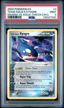 2004 POKEMON EX TEAM MAGMA VS TEAM AQUA #3 TEAM AQUA'S KYOGRE PSA 9 - Image 1