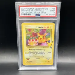 Birthday Pikachu #24 | Pokemon TCG - 2021 Celebrations | PSA 9 MINT (a) - Image 3