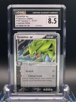 CGC 8.5 NM/MINT+ ✨ - Tyranitar ex POP Series 1 17/17 Cosmos Holo - 2004 Pokemon - Image 1