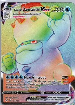 Pokemon TCG Galarian Darmanitan VMAX 187/185 Vivid Voltage NM - Image 1