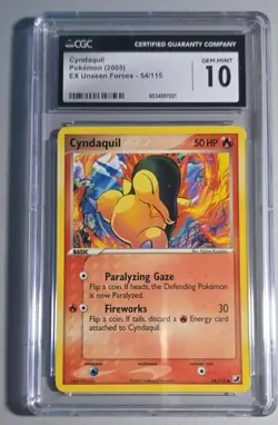 Cyndaquil Pokemon TCG EX Unseen Forces 54/115 CGC 10 Common 2005 HP 50 - Image 1