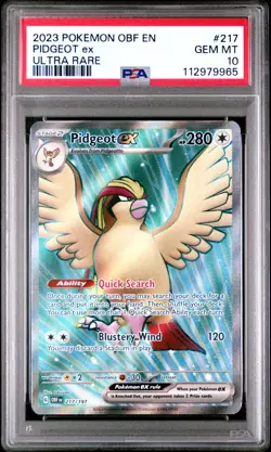 PIDGEOT EX #217 PSA 10 • 2023 POKEMON OBF EN-OBSIDIAN FLAMES ULTRA RARE - Image 1