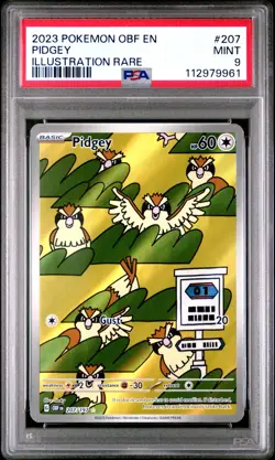 2023 Pokemon SV Obsidian Flames OBF EN Pidgey #207/197 PSA 9 - Image 1
