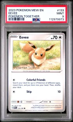 2023 POKEMON MEW EN-151 POKEMON TOGETHER #133 EEVEE PSA 9 - Image 1