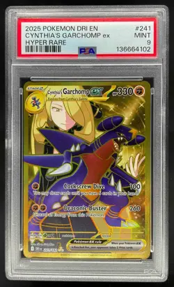 2025 Pokemon Destined Rivals Cynthia's Garchomp ex Hyper Rare PSA 9 Mint #241 - Image 1