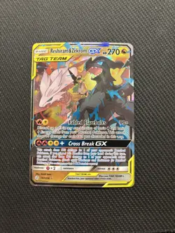 Pokemon Reshiram & Zekrom GX TAG TEAM Ultra Rare Holo Sm-Cosmic Eclipse 157/236 - Image 1
