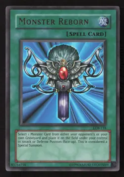 Monster Reborn Ultra Rare The Legend of Blue Eyes White Dragon LOB-118 NM Yugioh - Image 1