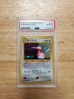 Pokemon PSA 10 GEM MINT 2000 Porygon2 Japanese Neo Revelation Holo Card - Image 1