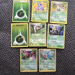 POKEMON Cards Grass Energy, 3 Holo, Rare Cards, Lightly Used To Mint Condition - Image 1