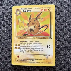 Pokemon TCG Cards Raichu 29/62 Fossil Rare, Pichu & Pikachu lot Lightning energy - Image 1