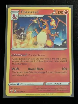 POKEMON CHARIZARD 025/185 RARE VIVID VOLTAGE NM CARD - Image 1