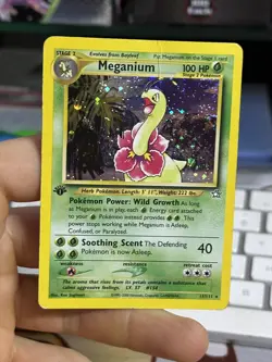 #3 1st Edition Meganium 11/111 Neo Genesis 2000 Holo Rare WOTC Pokemon Card TCG - Image 3