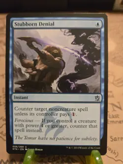 MTG Stubborn Denial Khans of Tarkir Regular Uncommon NM - Image 1