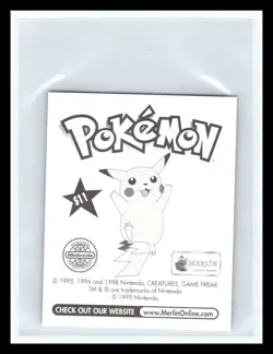 💥 Meowth Merlin Pokemon 1999 Vintage Album Sticker Silver Prism Holo # S11 - Image 2
