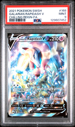 Pokemon Galarian Rapidash 168/198 Alternate Art Rare Chilling Reign PSA 9 - Image 1
