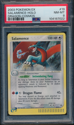 2003 Pokemon EX #19 Salamence-Holo Dragon-Cosmos PSA 8 - Image 1