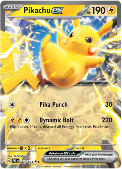 PIKACHU EX 063/193 PALDEA EVOLVED POKEMON (DOUBLE RARE, NM) - Image 1