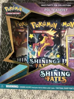 Pokemon TCG Shining Fates POLTEAGEIST Mad Party Pin Collection NEW SEALED - Image 2