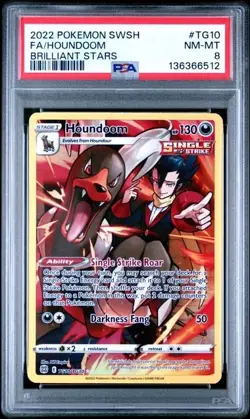 Graded PSA 8 2022 Pokemon SWSH FA/Houndoom Brilliant Stars #TG10 - Image 1