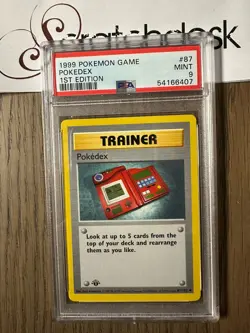PSA 9 - Pokemon POKEDEX - 1st EDITION Shadowless Base Set - 87/102 Trainer - Image 1