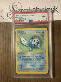 PSA 9 - Pokemon POLIWAG 59/102 - 1ST EDITION SHADOWLESS BASE SET - First MINT - Image 1