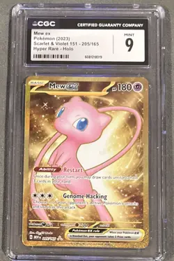 Mew EX Pokemon 2023 Scarlet & Violet 151 205/165 Hyper Rare Holo CGC Mint 9 - Image 1
