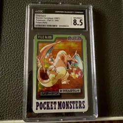 1997 BANDAI CARDDASS POKEMON - PART 3: PRISM HOLO CHARIZARD CGC 8.5 NM/MINT+ - Image 1