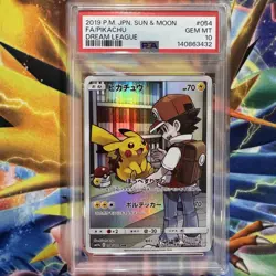 PSA 10 Pikachu Full Art 054/049 CHR 2019 JP Pokemon TCG Dream League - Image 1