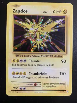 Zapdos 42/108 XY Evolutions Holo Rare Pokemon Card LP - Image 1