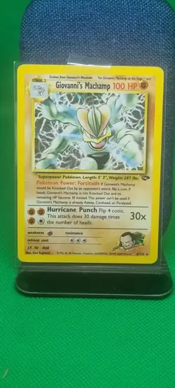 Pokemon Giovanni's Machamp 6/142 Holo Unlimited Rare Card Gym Challenge WOTC LP - Image 1