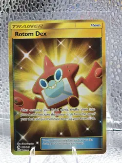 Pokemon TCG Rotom Dex Sun & Moon Base Set 159/149 Holo Secret Rare NM - Image 1