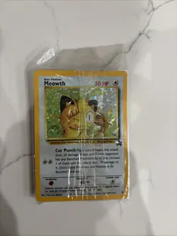 Pokemon TCG Meowth Black Star Promo Holo with Minor Damage To Rapper And Hollow￼ - Image 1