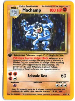 Machamp 8/102 Rare Base Set Pokemon 1st Edition - Image 1