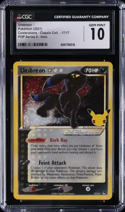 2021 POKEMON #17/17 UMBREON CGC 10 GEM MINT - Image 1