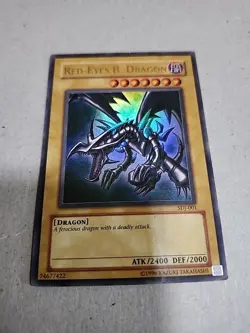 Red-Eyes B. Dragon SDJ-001 Ultra Rare Yu-Gi-Oh 1996 Holo - Image 1
