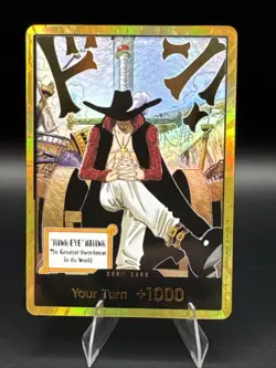 DON!! Card (Dracule Mihawk) (Gold) The Azure Sea's Seven Foil - Image 1