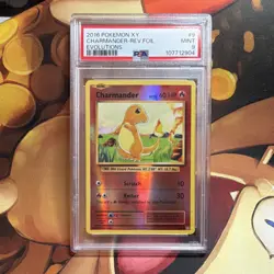 Pokemon TCG Charmander 9/108 Evolutions Reverse Holo PSA 9 Card Stock - Image 1