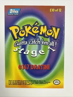 Dratini E10 of 12 - BLUE LOGO - NON-HOLO - SERIES 1 - TOPPS Pokemon Card - NM/LP - Image 2