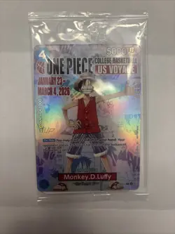 One Piece College Basketball US Voyage Luffy Card IN HAND - MINT - UNOPENED - Image 1