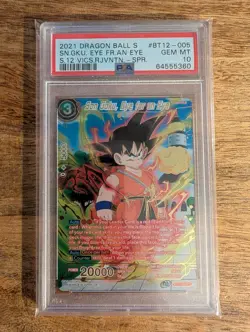PSA 10 Son Goku Eye for an Eye SPR BT12-005 Dragon Ball Super Card 2021 - Image 1