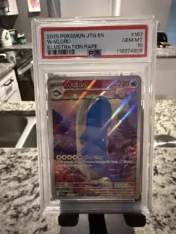 Pokemon TCG Wailord 162/159 Journey Together Illustration Rare Card PSA 10 - Image 1