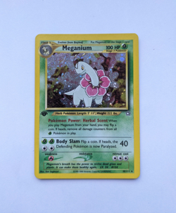 1st Edition Meganium 10/111 Pokemon Card Near Mint Rare Holo Neo Genesis - Image 1