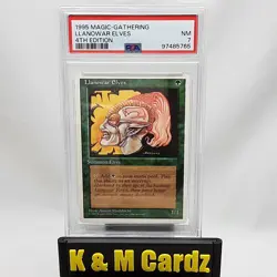 MTG - 4th Edition - Llanowar Elves - Vintage - Graded PSA 7 - Image 1