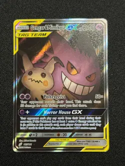 2019 Pokemon Sun and Moon Team Up Gengar & Mimikyu GX 165/181 Alternate Full Art - Image 1