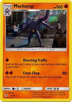 MACHAMP 13/18 SM DETECTIVE PIKACHU POKEMON (HOLO RARE, NM) - Image 1