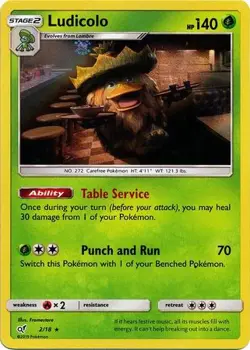 LUDICOLO 2/18 SM DETECTIVE PIKACHU POKEMON (HOLO RARE, NM) - Image 1