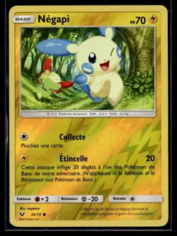2017 Sun & Moon - Shining Legends (Reverse Holo) French Minun Basic/Common #34 - Image 1